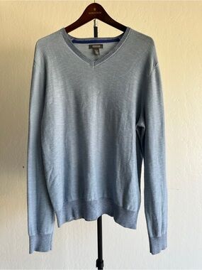 Kenneth Cole Reaction Light Blue V-Neck Sweater